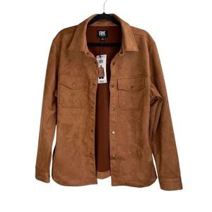 Frye Men's Faux Suede Toffee Shirt Jacket Size S New